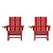 Merrick Lane Ridley HDPE Adirondack Chair with Cup Holder and Pull Out Ottoman, All-Weather HDPE Indoor/Outdoor Chair